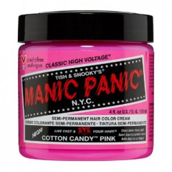 Pusiau ilgalaikiai, kreminiai plaukų dažai Manic Panic Hair Color Cream Neon Cotton Candy Pink MEU11004, 118 ml
