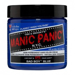 Pusiau ilgalaikiai, kreminiai plaukų dažai Manic Panic Hair Color Cream Bad Boy Blue MEU11017, 118 ml