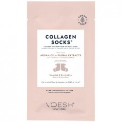 Kaukė pėdoms Voesh Collagen Socks VFM212COL, su kolagenu, argano ir alyvuogių aliejais, intensyviai drėkina pėdas, 1 pora kojinių