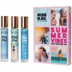 Parfumuoto vandens rinkinys Miss Kay Summer Vibes Kit EDP40127, sudaro 3 kvapai, 25 ml x 3, Limited edition