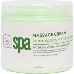 Masažinis kremas BCL SPA Massage Cream Lemongrass + Green Tea BCLSPA51106, su citrinžole ir žaliąja arbata, 473 ml