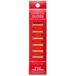 Gelio efekto lipdukai nagams Dashing Diva Gloss Color Gel Nail Strips Poppy Power GCU05, 27 vnt.