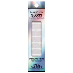 Gelio efekto lipdukai nagams Dashing Diva Gloss Color Gel Nail Strips Silver Powder GCU07, 27 vnt.