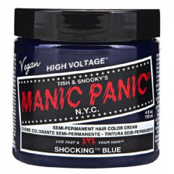 Pusiau ilgalaikiai, kreminiai plaukų dažai Manic Panic Hair Color Cream Shocking Blue MEU11028, 118 ml