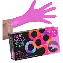 Nitrilinės pirštinės Framar Pink Paws Nitrile Gloves FRA90016, 100 vnt., dydis S