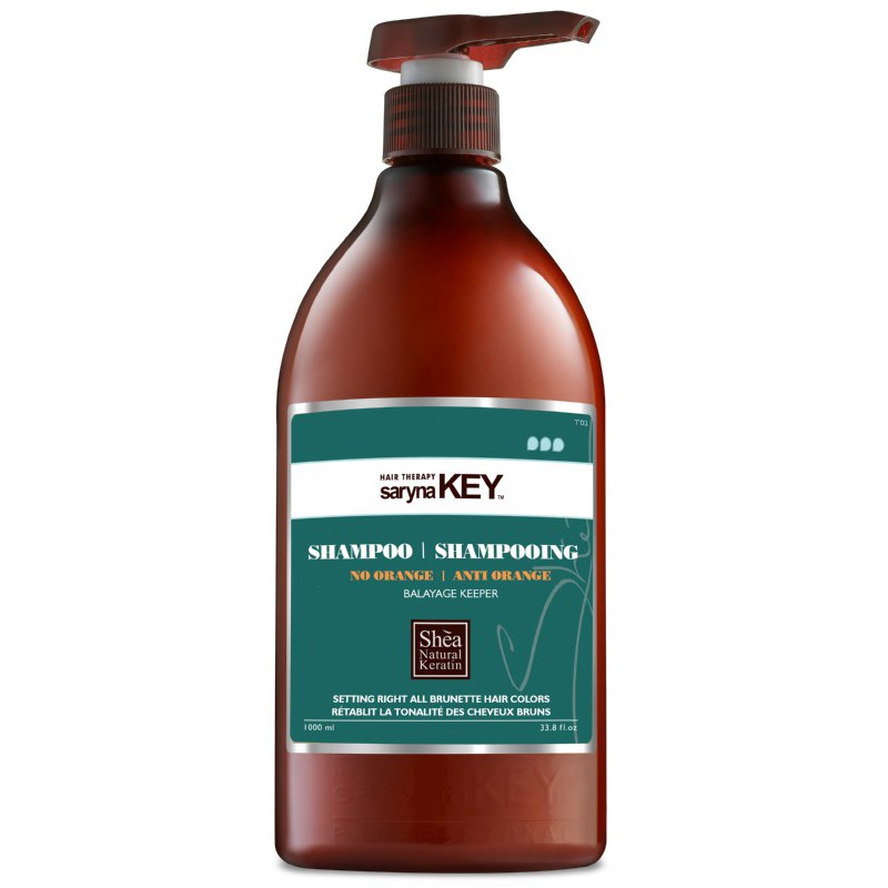 Šampūnas tamsiems plaukams Saryna Key No Orange Shampoo NO1000SHA, neutralizuoja oranžinį atspalvį, 1000 ml