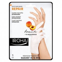 Kaukė rankoms Iroha Regenerating Peach Hand & Nail Gloves INHAND1/INHAND715 su persikais, 1 pora pirštinių