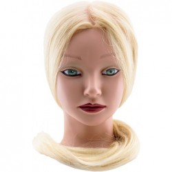 Manekeno galva Ruijia XUCTM012LIGHT5050 su 50 % sintetiniais ir 50 % natūraliais šviesiais plaukais, ilgis nuo 55-60 cm, 165 g plaukų