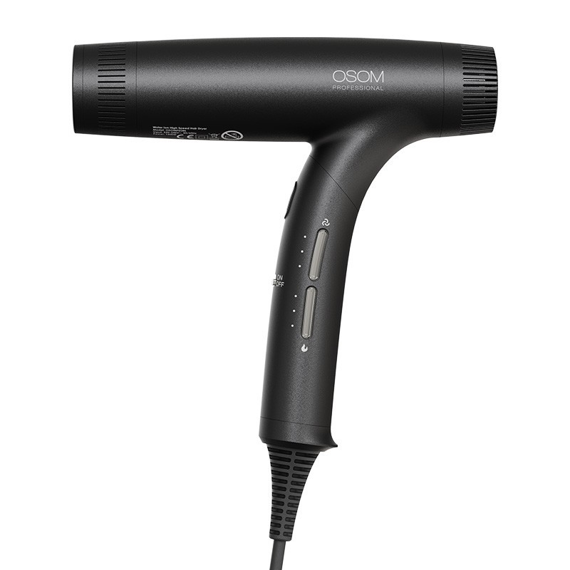 Plaukų džiovintuvas Osom Professional Black OSOMPD5BL, su jonų technologija, sulankstomas,  juodos spalvos