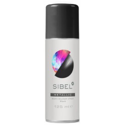 Spalvotas plaukų lakas Sibel Hair Colour Spray Fluo/Metal SIB023000002, 125 ml, juodas