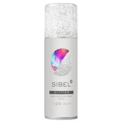Spalvotas plaukų lakas Sibel Hair Colour Glitter SIB024000032 su sidabriniais blizgučiais, 125 ml