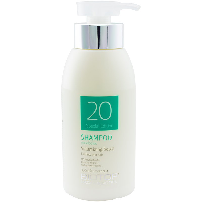Apimties plaukams sutekiantis šampūnas BIOTOP Volumizing Boost Shampoo BIO25488, silpniems ir pažeistiems plaukams, 330 ml