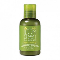 Plaukų šampūnas ir kūno prausiklis kūdikiams Little Green Baby Shampoo & Body Wash LGBS2, 60 ml