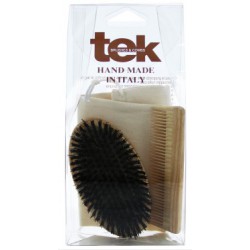 Rinkinys barzdos plaukų priežiūrai TEK3159: šepetys, šukos, dėklas