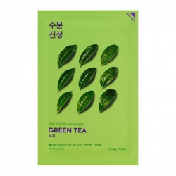 Lakštinė veido kaukė su žaliosios arbatos ekstraktu Holika Holika Pure Essence Mask Sheet - Green Tea HH20010100, atgaivina odą, 20 ml