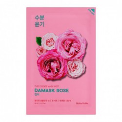 Lakštinė veido kaukė su rožių aliejumi Holika Holika Pure Essence Mask Sheet - Damask Rose HH20010101, šviesina veido odą, 20 ml