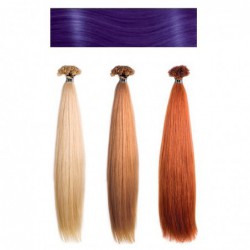 Natūralūs priauginami plaukai keratino kapsulėmis She 8006FVIOLA Locks of natural hair 100% Viola, 10 vnt.